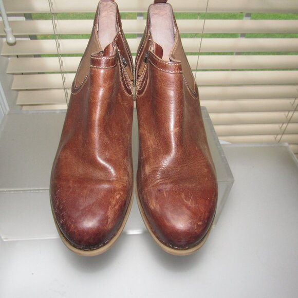 Dansko Harlene Brown Burnished-Leather Chelsea Booties • EU 40 / US 9.5-10 - Picture 3 of 9